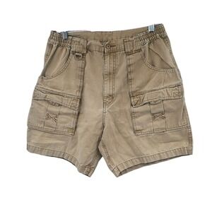 Hook & Tackle Beer Can Island Fishing Shorts Mens 34 Khaki Tan